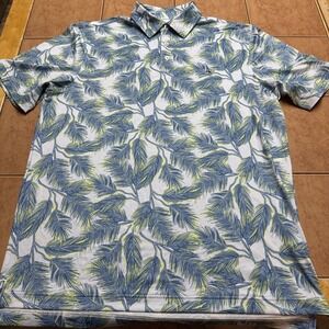 Vineyard Vines On The Go OTG Sankaty Polo Mens Sz Medium Floral Performance Blue